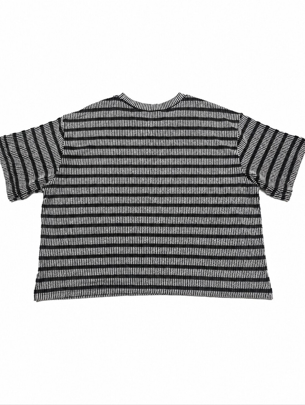 Zenana Black & White Striped Textured Knit Top Size Medium NWOT - Picture 3 of 6